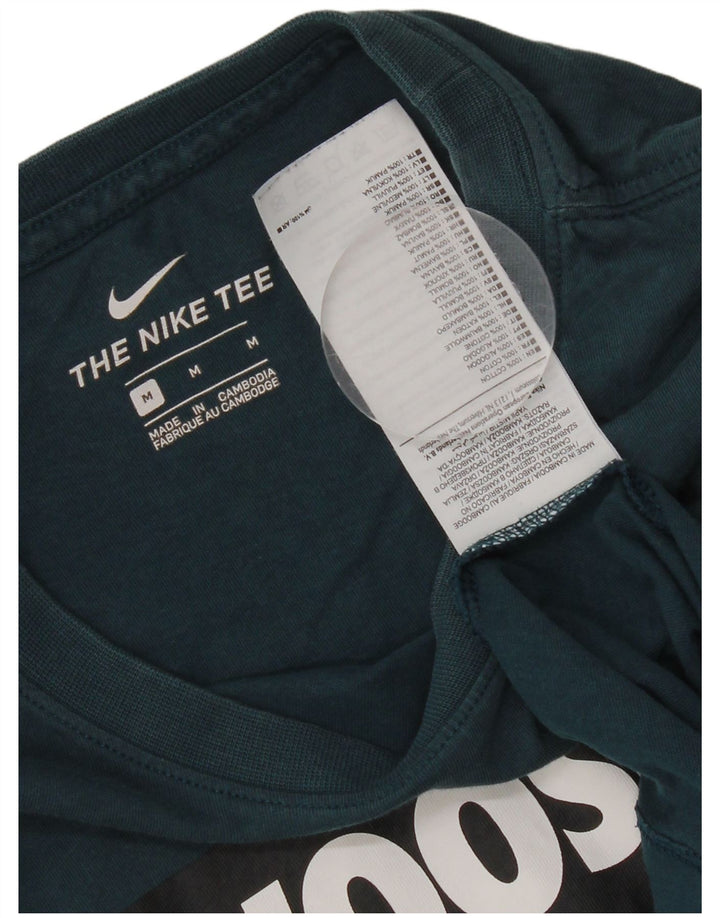 Nike Herren-T-Shirt mit Swoosh-Grafik, mittelblaue Baumwolle
