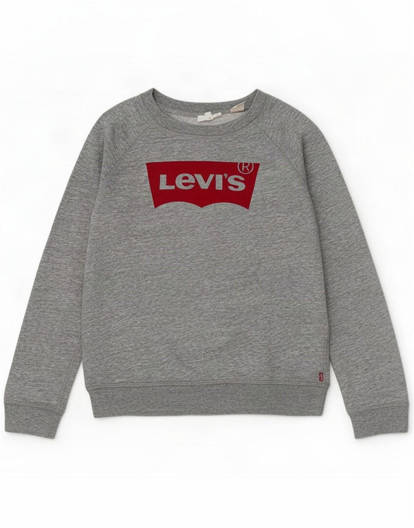 Levi's Damen Grafik-Oversize-Sweatshirt-Pullover UK 6 XS Grau meliert