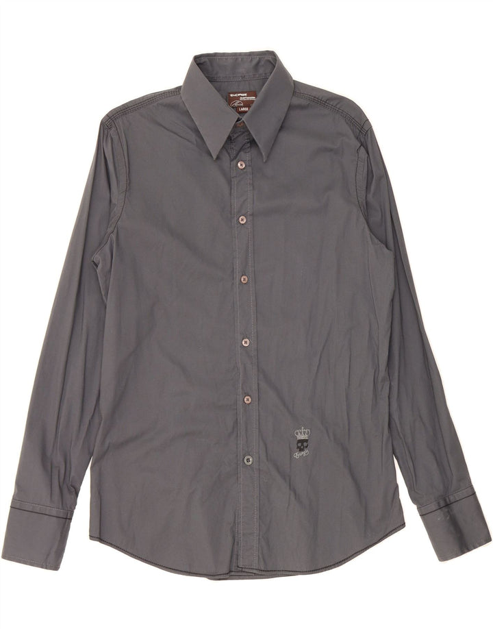 ENERGIE Mens Formal Shirt Large Grey Vintage Energie and Second-Hand Energie from Messina Hembry 