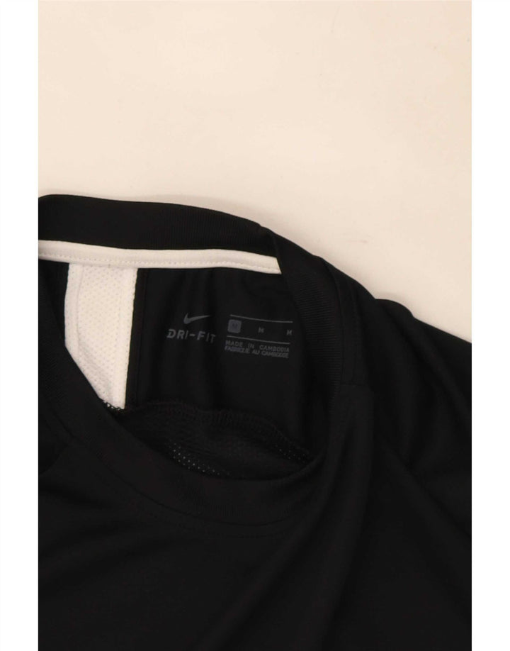 Nike Herren Dri Fit T-Shirt Top Mittelschwarzes Colourblock-Polyester