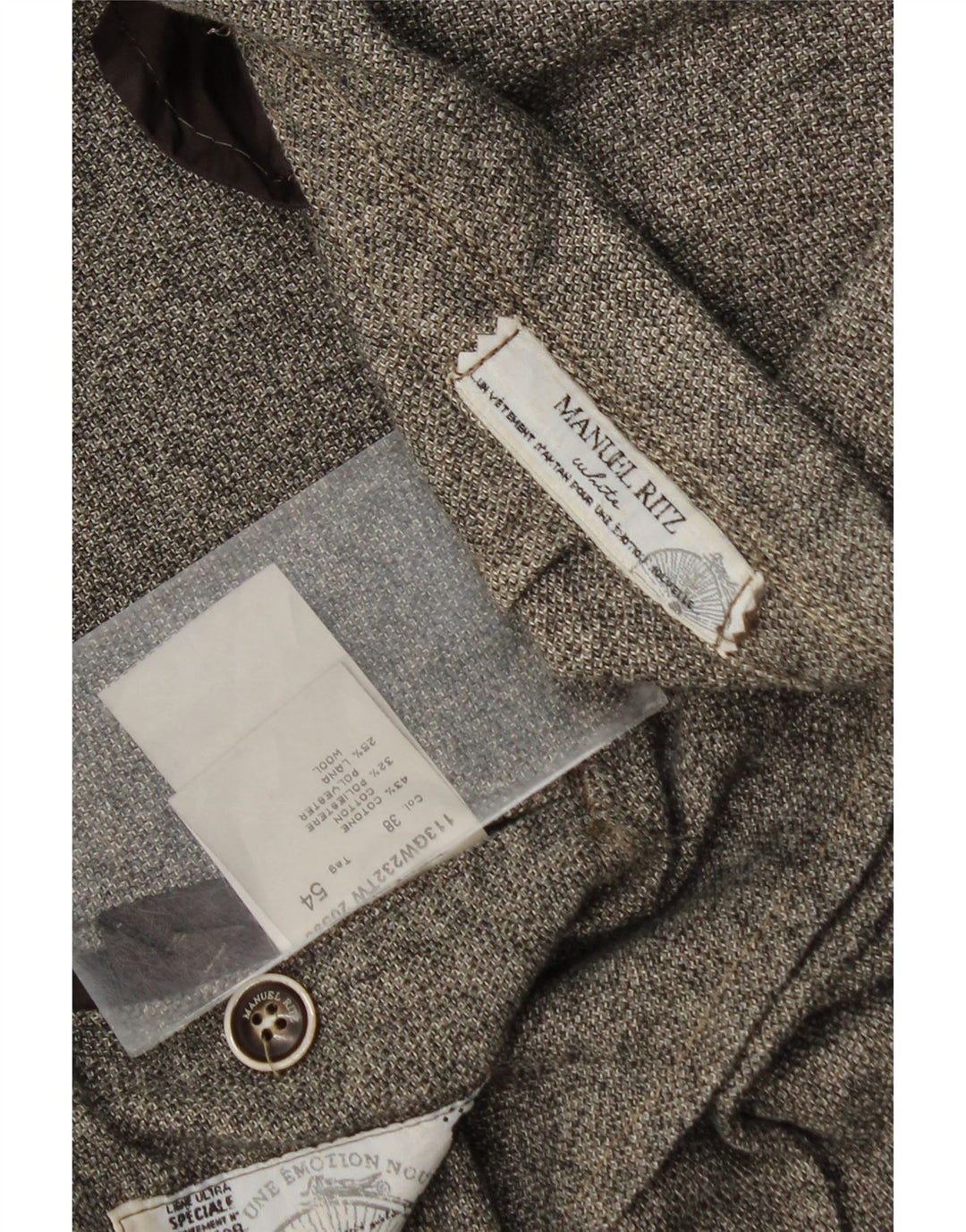 Manuel Ritz Herren-Blazer mit 2 Knöpfen, IT 54, 2XL, grau gefleckte Baumwolle