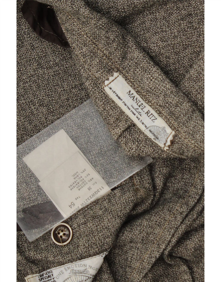 Manuel Ritz Herren-Blazer mit 2 Knöpfen, IT 54, 2XL, grau gefleckte Baumwolle