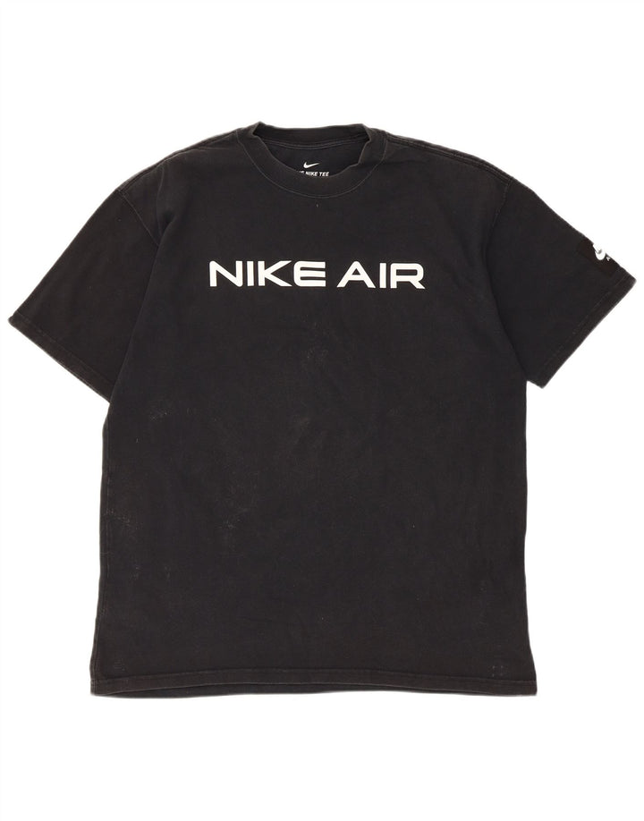 Nike Herren-T-Shirt mit Grafik, mittelgroß, schwarze Baumwolle
