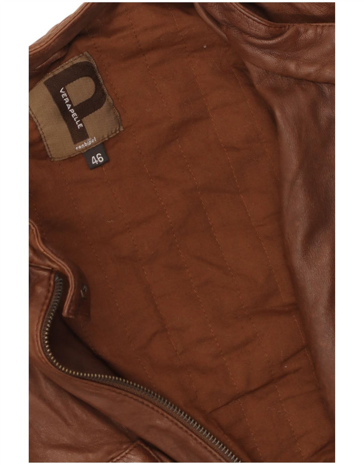 Conbipel Damen Lederjacke IT 46 Großes braunes Leder