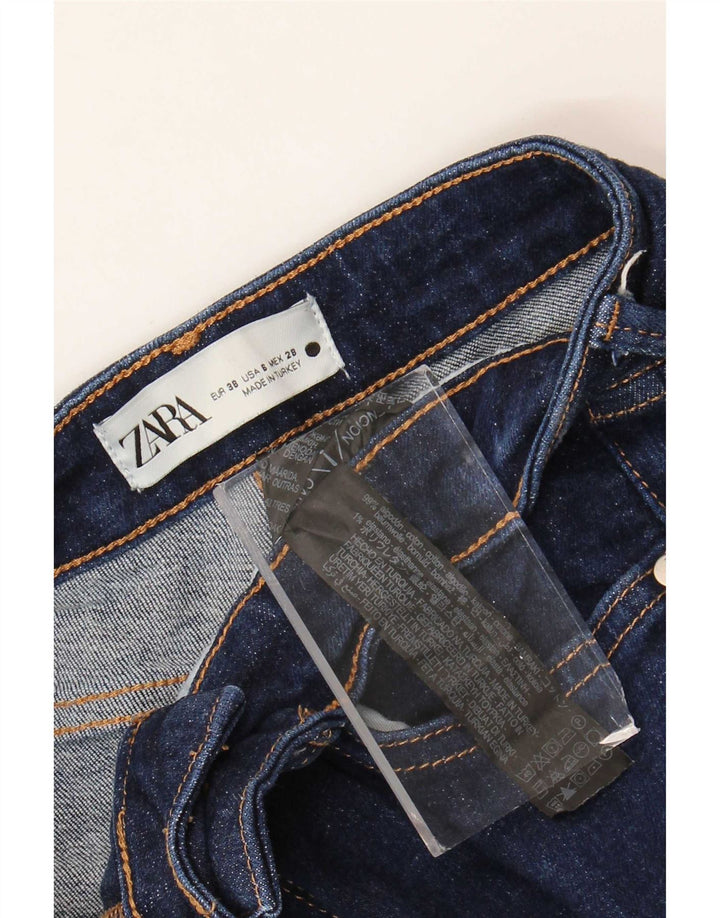 Zara Damen Schlagjeans EU 38 Small W28 L33 Blaue Baumwolle