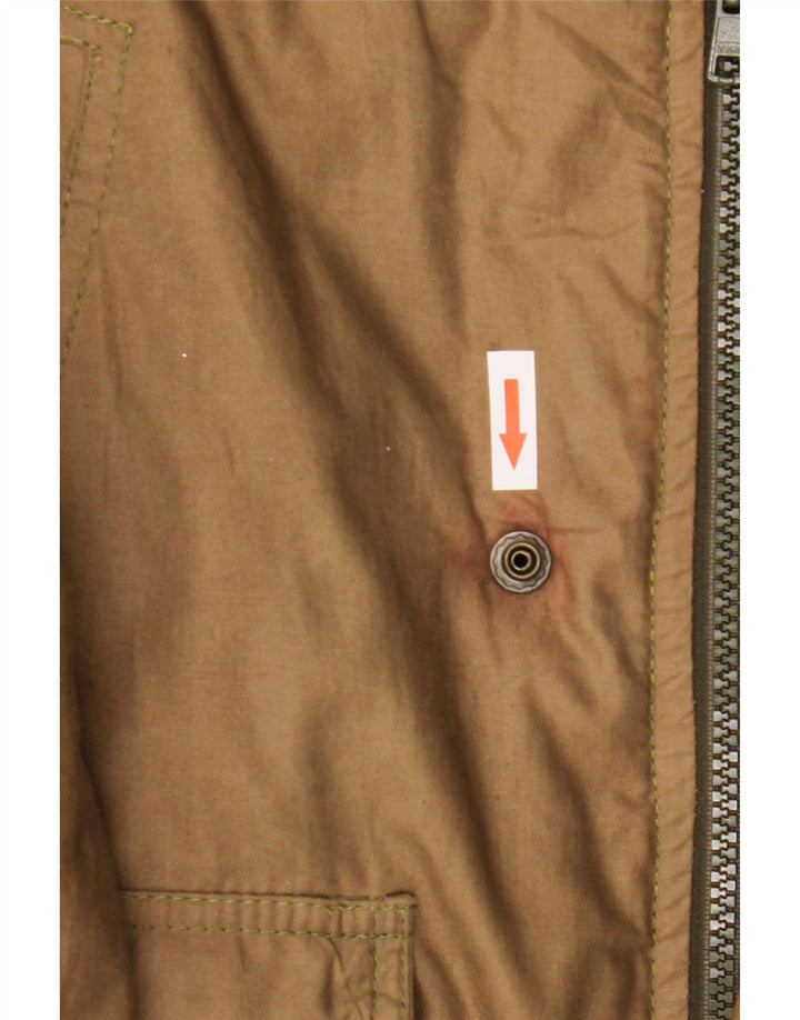 Vintage gepolsterte Herrenjacke mit Kapuze IT 52 XL Khaki