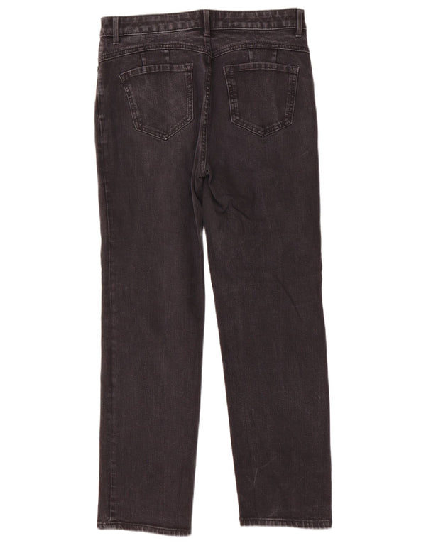 Marks & Spencer Damen The Magic Straight Jeans UK 12 Medium W29 L28 Schwarz