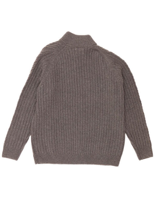 Timberland Herren-Pullover mit normaler Passform und Reißverschluss, 2XL, graue geometrische Wolle