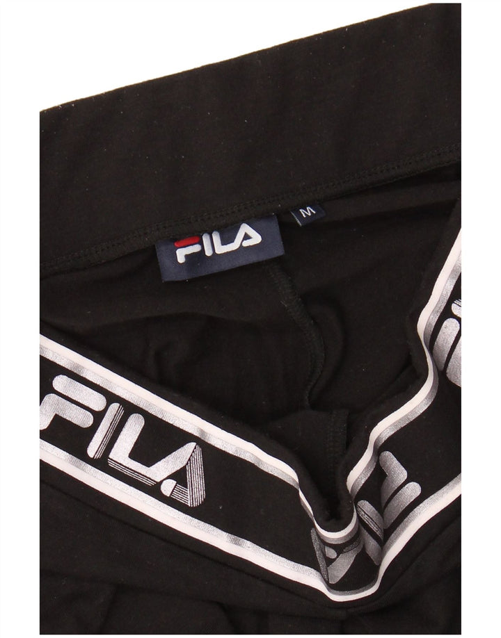 FILA Damen Graphic Leggings UK 12 Medium Schwarz