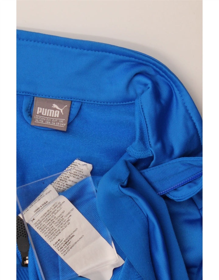 Puma Jungen Trainingsanzug Top Jacke 13-14 Jahre Blaues Polyester