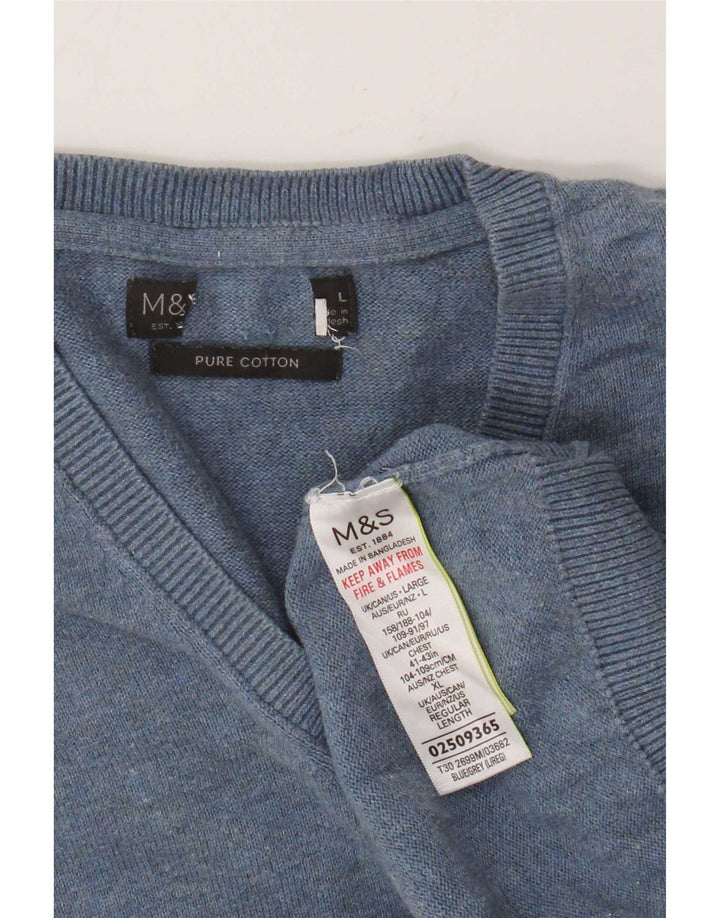 Marks & Spencer Herren-Weste, Tanktop, groß, aus blauer Baumwolle