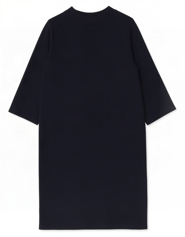 Marks & Spencer Damen-T-Shirt-Kleid mit 3/4-Ärmeln, Größe S, Marineblau, Baumwolle