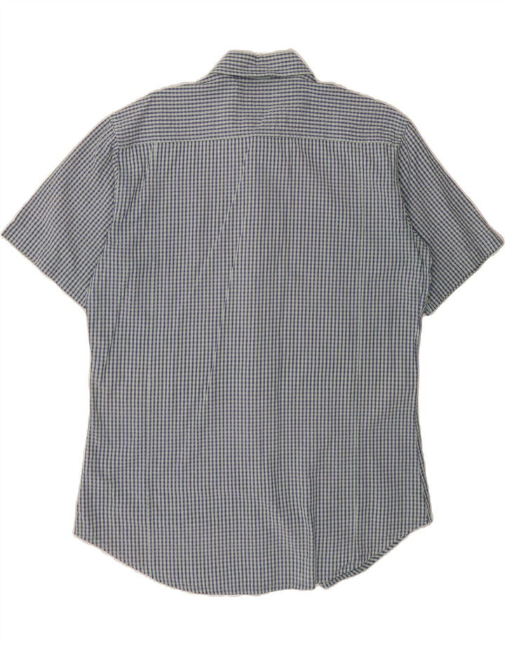 KAPPA Mens Short Sleeve Shirt 2XL Blue Check Cotton Vintage Kappa and Second-Hand Kappa from Messina Hembry 