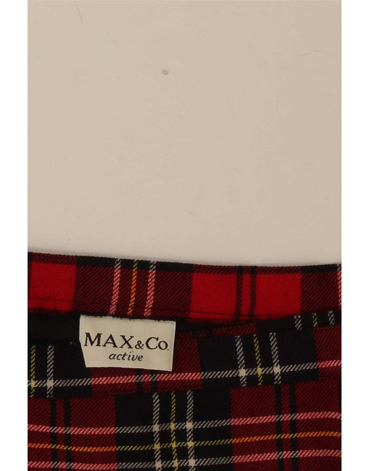 Max & Co. Damen Mini-Wickelrock W28 Mittelrot kariert