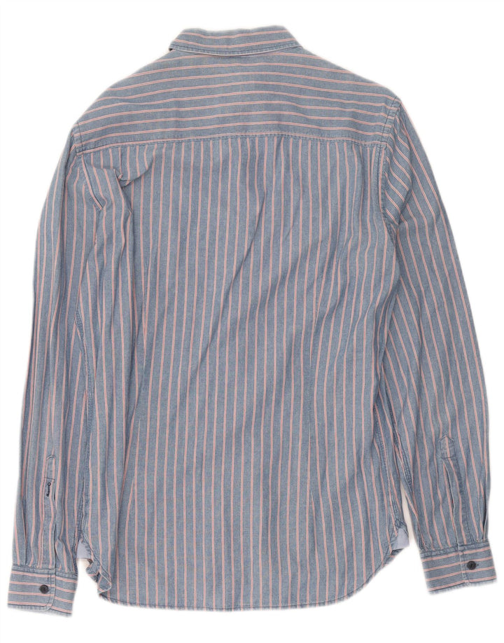 PEPE Jeans Herren-Jeanshemd aus mittelblauer Nadelstreifen-Baumwolle
