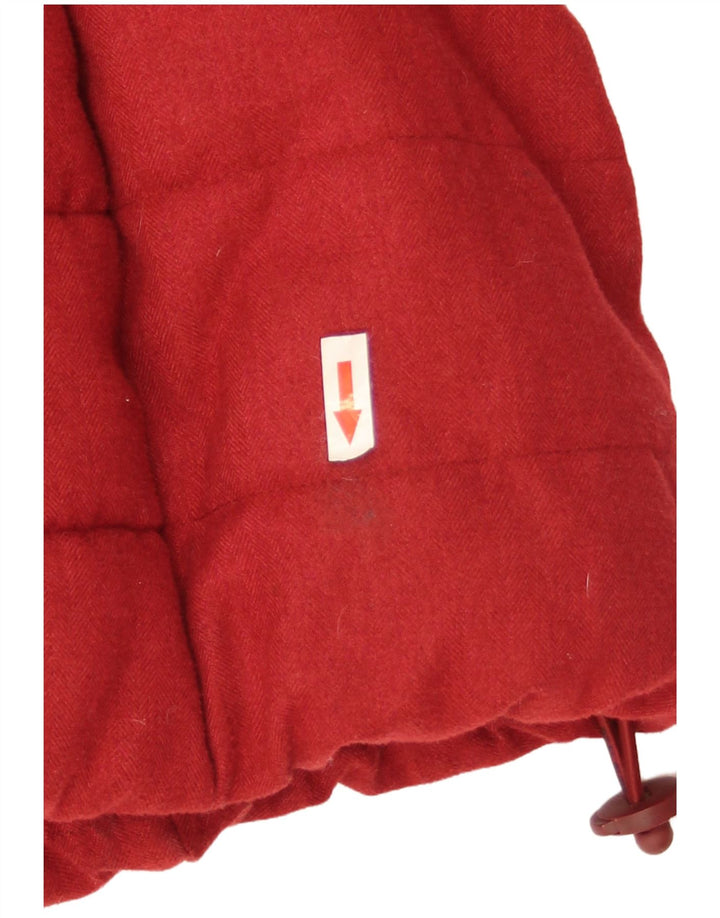 Superdry Wattierter Mantel mit Kapuze für Damen, UK 16, Größe L, Rot, Polyester