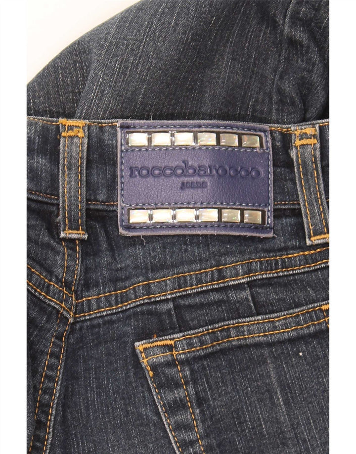 Roccobarocco Damen Straight Jeans W28 L29 Marineblaue Baumwolle
