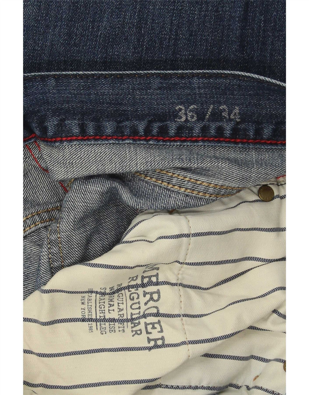 Tommy Hilfiger Herren Regular Straight Jeans W36 L34 Blaue Baumwolle