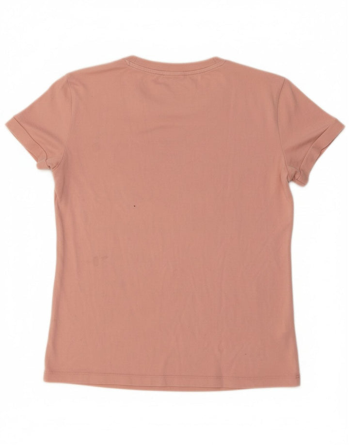 ADIDAS Womens Graphic T-Shirt Top UK 12 Medium Pink Modal
