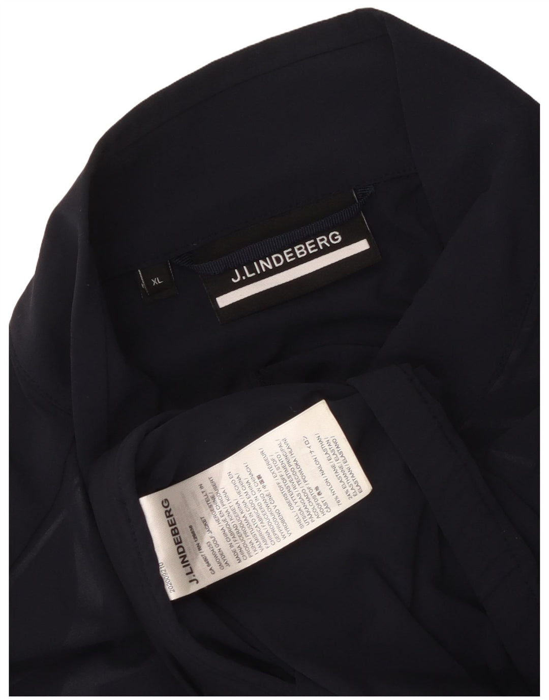 J.Lindeberg Herren-Trainingsanzug-Top-Jacke XL, marineblaues geometrisches Nylon