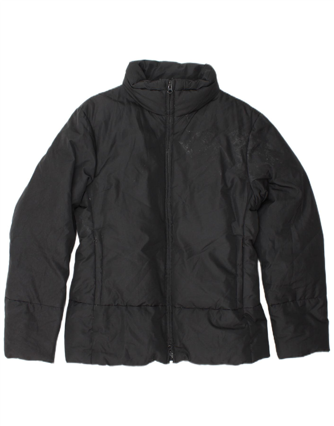 SISLEY Wattierte Damenjacke UK 14 Mittelschwarzes Polyester