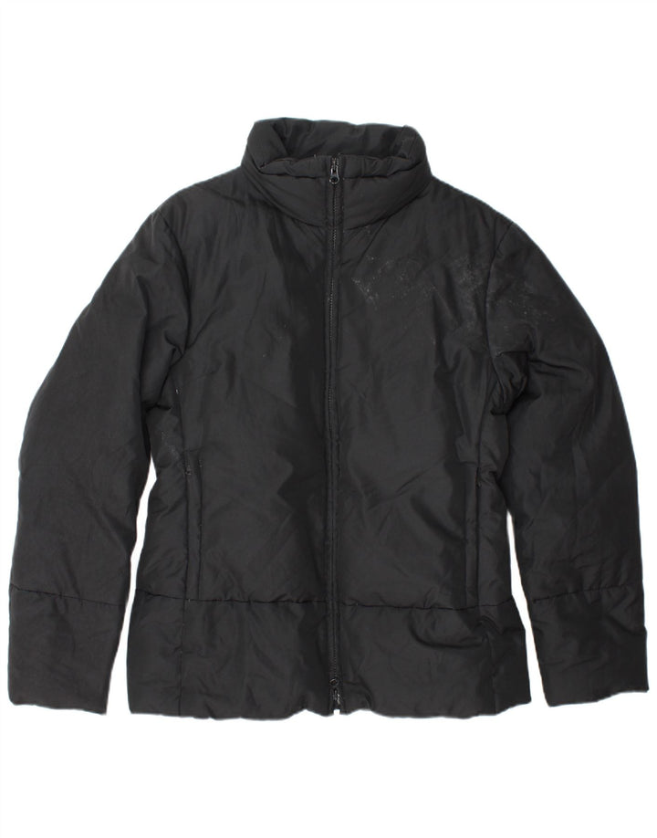 SISLEY Wattierte Damenjacke UK 14 Mittelschwarzes Polyester