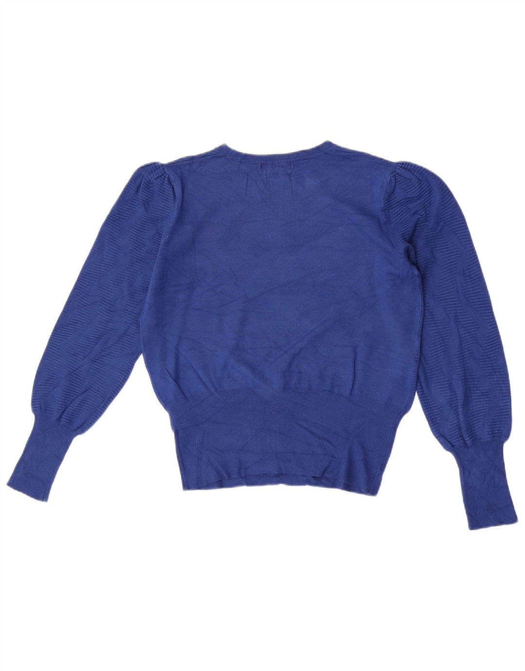 Marks & Spencer Damen-Pullover mit Rundhalsausschnitt, Gr. 14, mittelblau, geometrisch
