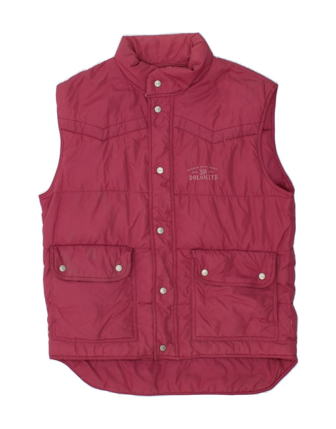 DOLOMITE Mens Padded Gilet UK 36 Small Burgundy Vintage Dolomite and Second-Hand Dolomite from Messina Hembry 