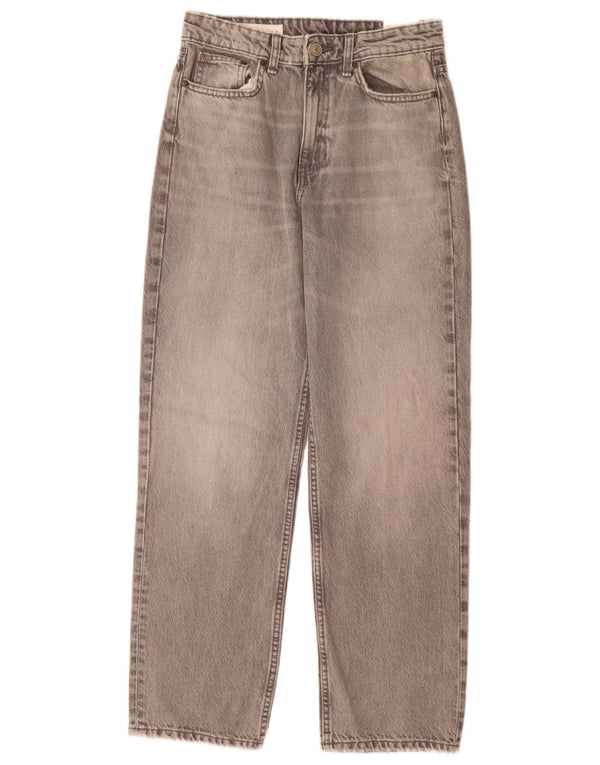 Zara Damen Mom High Rise Tapered Jeans EU 38 Small W28 L30 Graue Baumwolle
