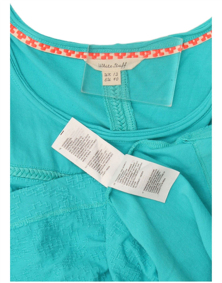 White Stuff Damen T-Shirt Top UK 12 Mittelblaue Baumwolle