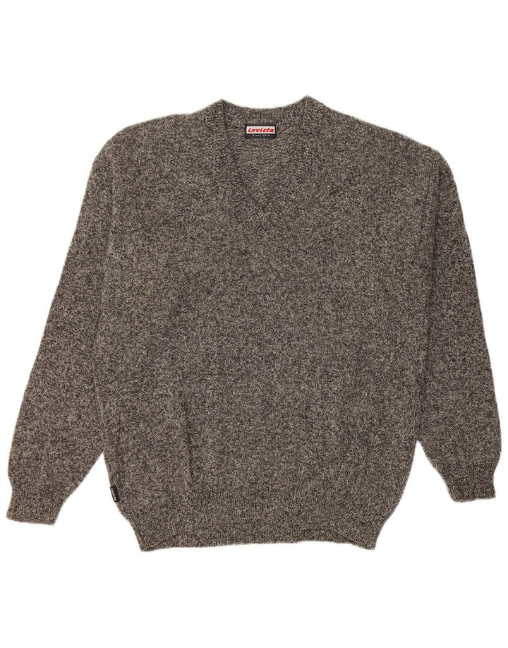 Invicta Herren-Pullover mit V-Ausschnitt, groß, grau meliert