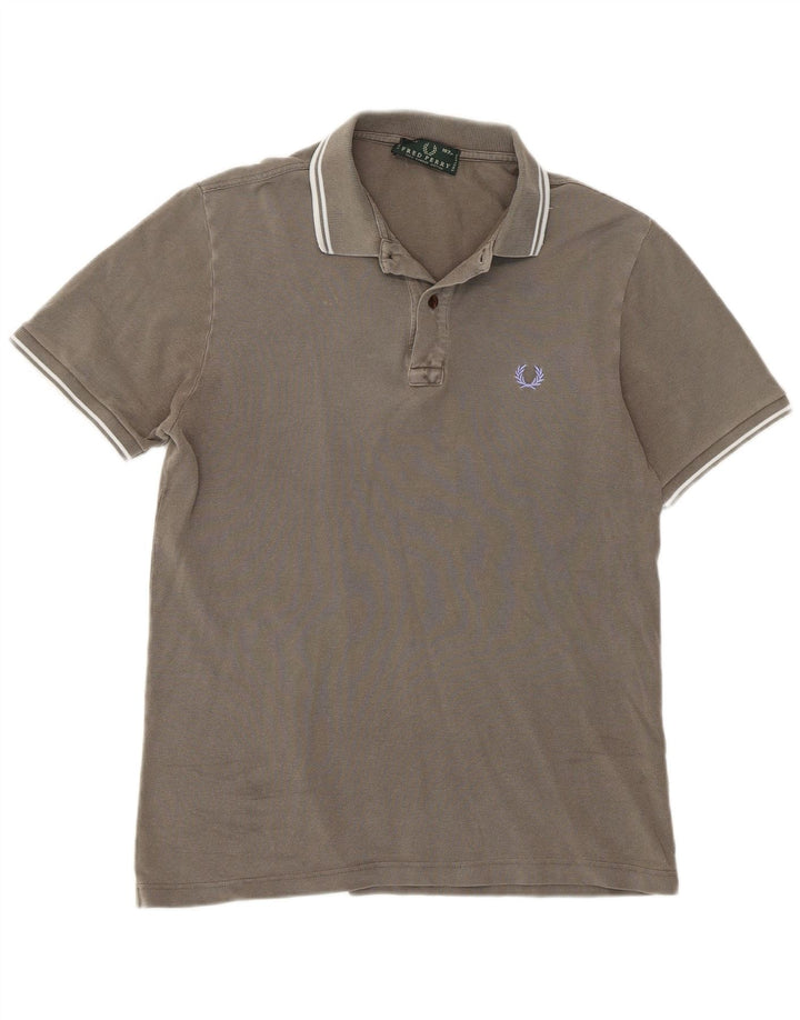 Fred Perry Herren-Poloshirt aus mittelgrauer Baumwolle