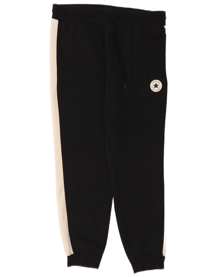 Converse Herren-Trainingshose, Jogginghose, Mittelschwarz, Farbblock-Polyester
