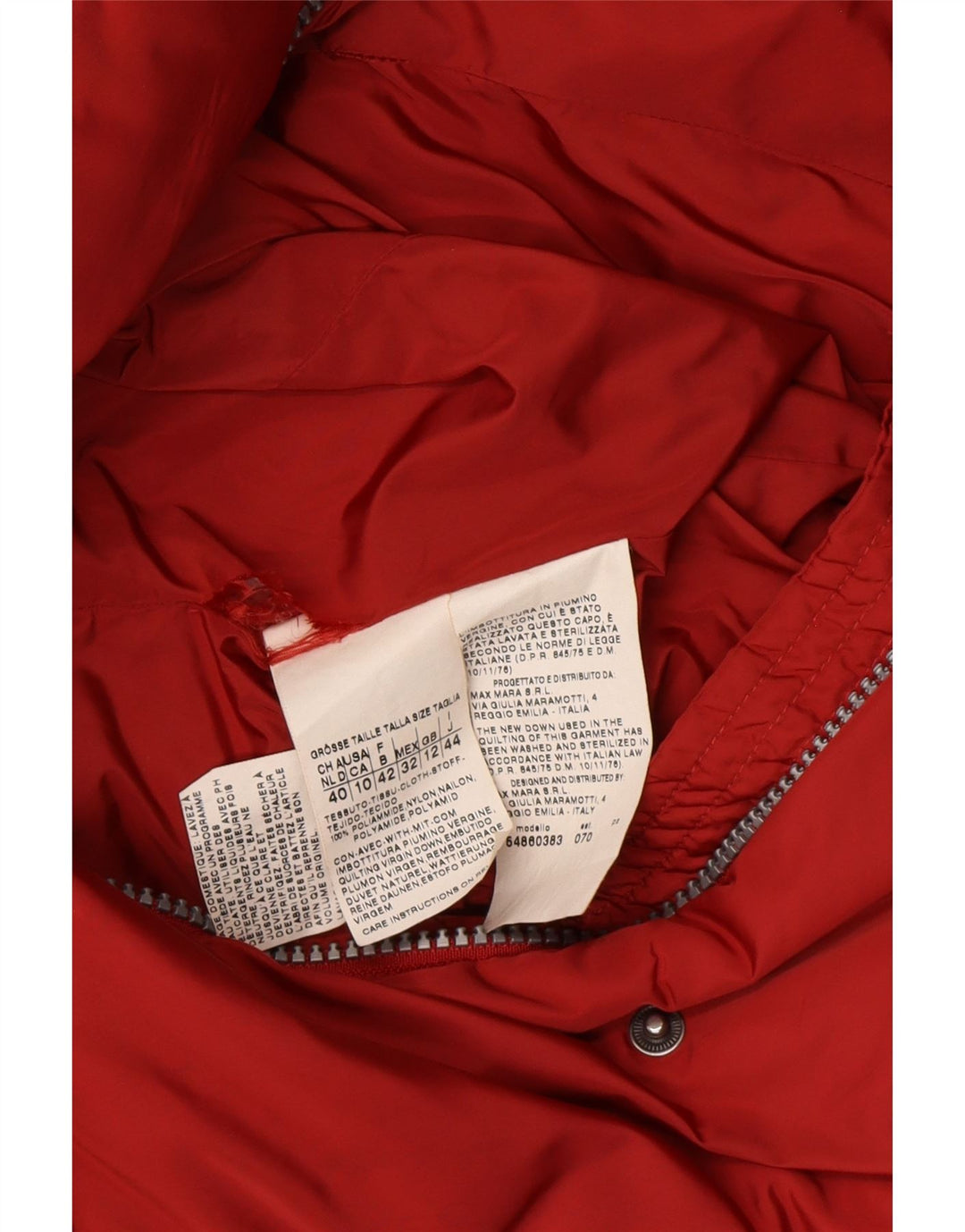 MAX MARA Damen Weekend Wattierte Jacke UK 12 Mittelrot Polyamid Winter