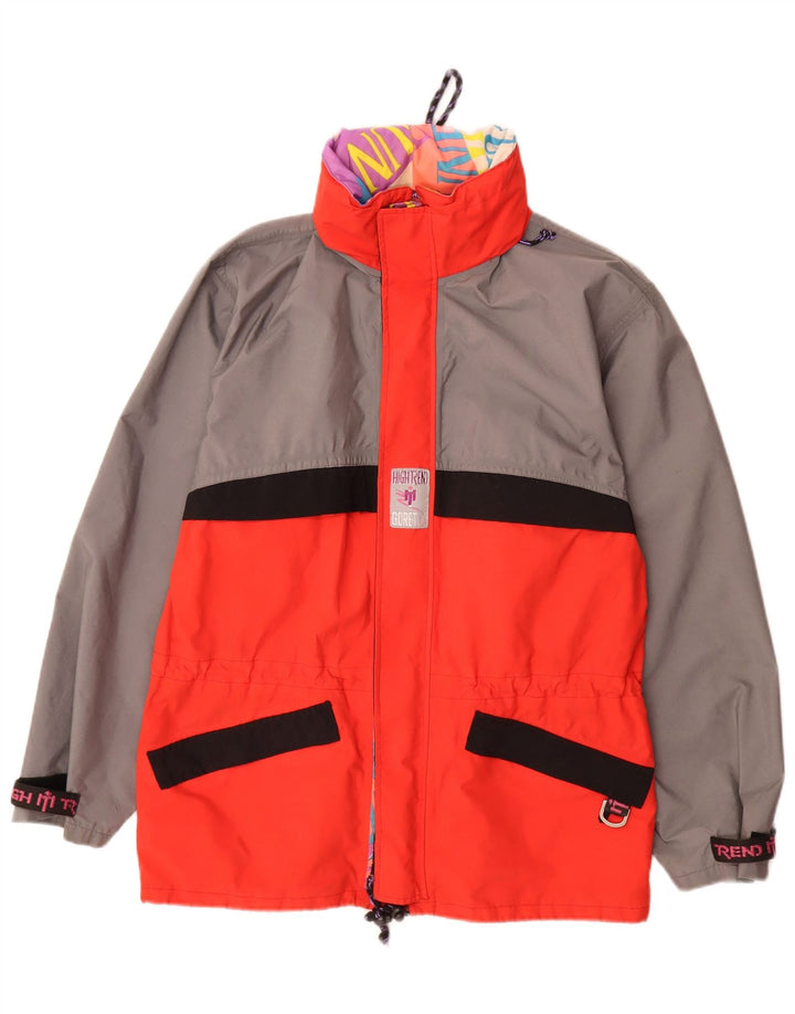 Vintage Herren Gore-Tex Skijacke UK 38 Mittelrotes Colourblock-Polyamid
