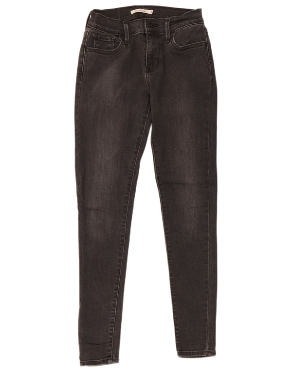 Levi's Damen 710 Super Skinny Jeans W26 L30 Schwarz Baumwolle