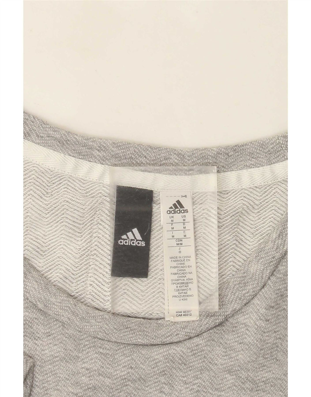 Adidas Herren Grafik-T-Shirt-Oberteil aus mittelgrau gefleckter Baumwolle