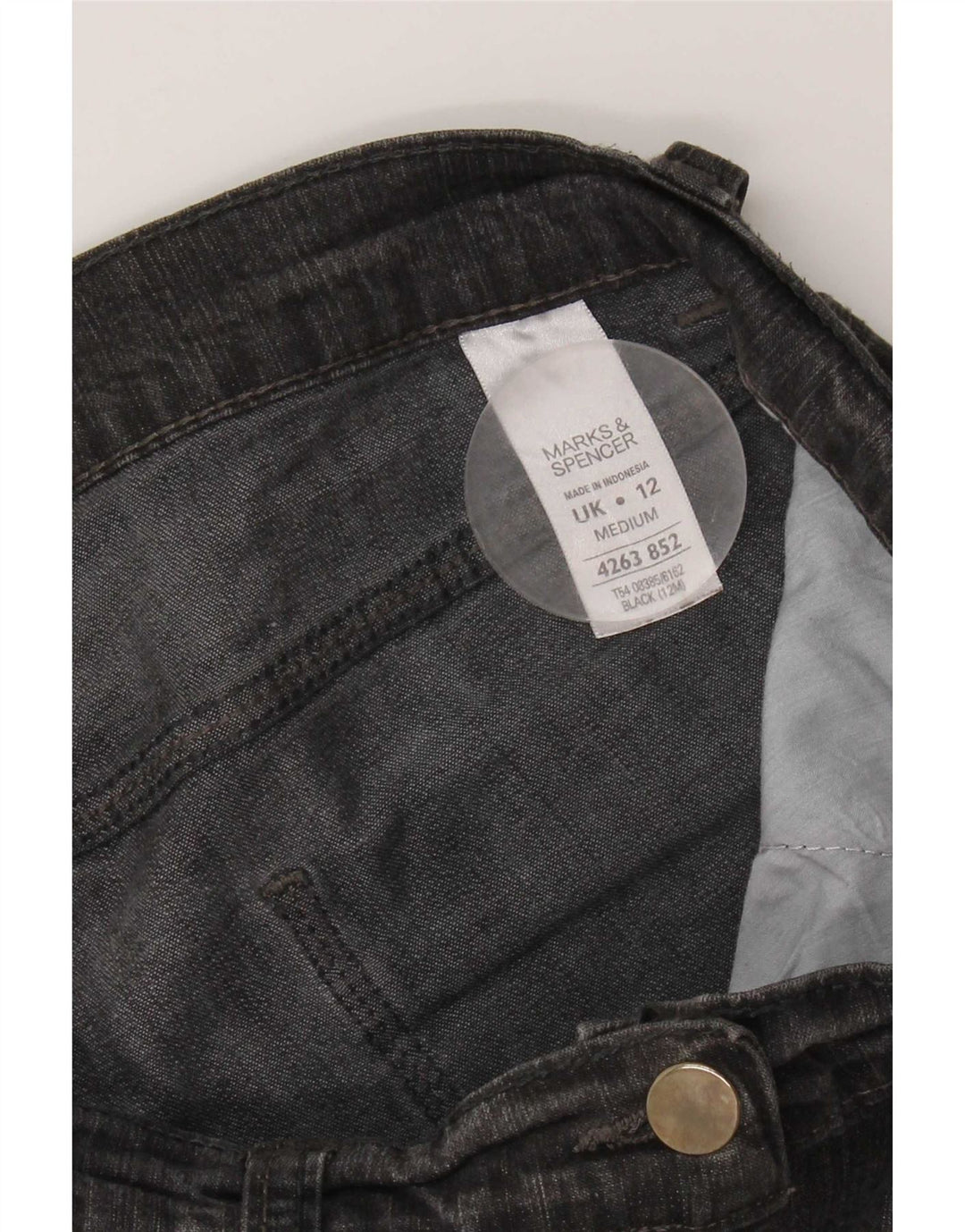 Marks & Spencer Damen Bootcut-Jeans UK 12 Medium W30 L29 Schwarze Baumwolle