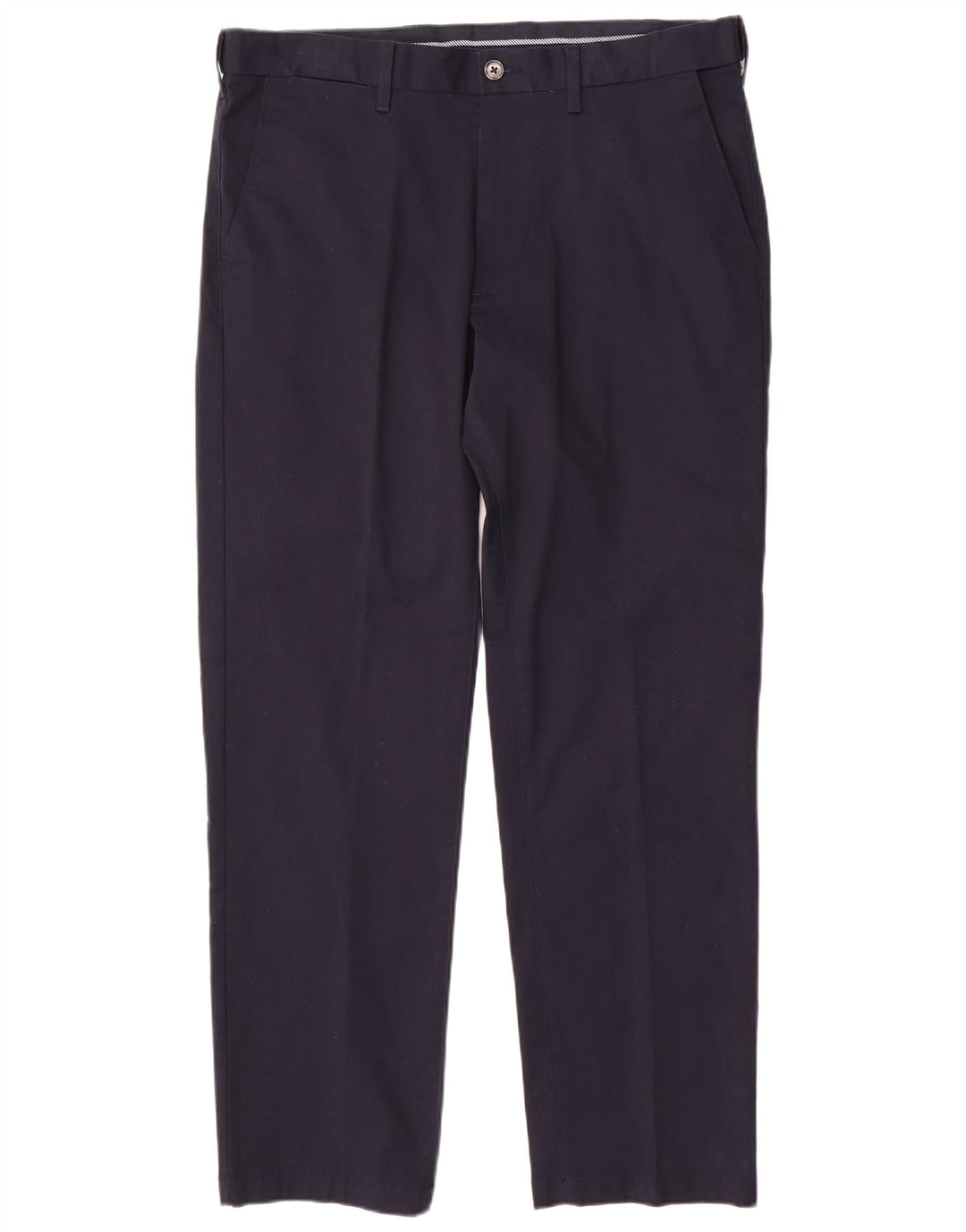 MARKS & SPENCER Herren-Chinohose mit normaler Passform, W38 L31, marineblaue Baumwolle