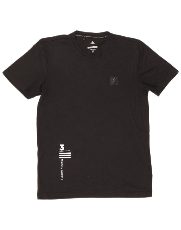 Adidas Herren Grafik T-Shirt Top Small Schwarz Polyester