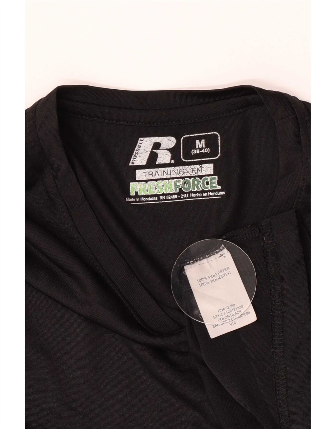 Russell Athletic Herren Dri-Power T-Shirt Top UK 38/40 Medium Schwarz Polyester
