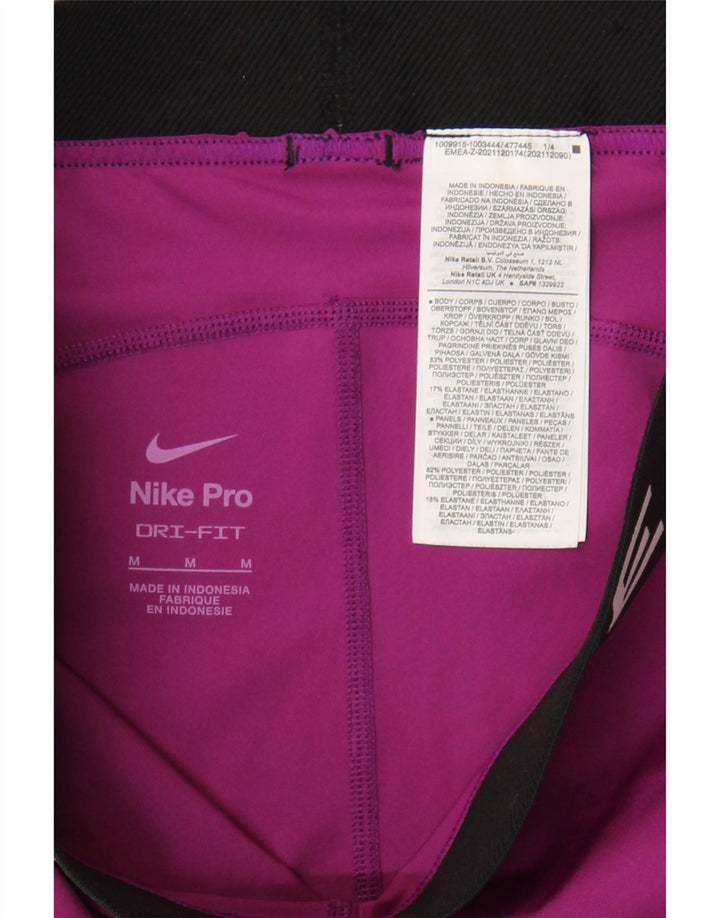 Nike Damen Dri Fit Graphic Leggings UK 12 Mittellila Polyester