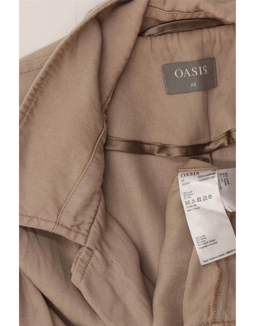 Oasis Damen Trenchcoat UK 6 XS Grau Lyocell