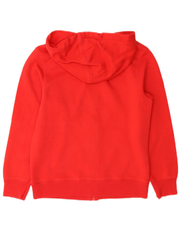 Gap Jungen-Kapuzenpullover mit grafischem Reißverschluss, 8–9 Jahre, mittelrote Baumwolle