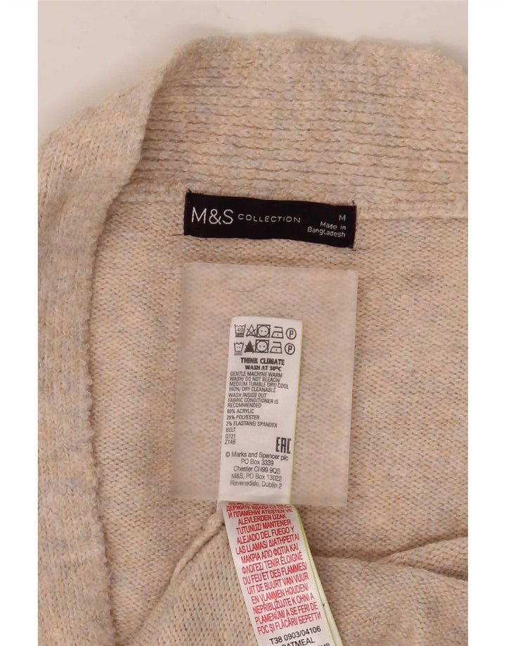 Marks & Spencer Damen Longline-Cardigan-Pullover UK 14 Mittelbeige