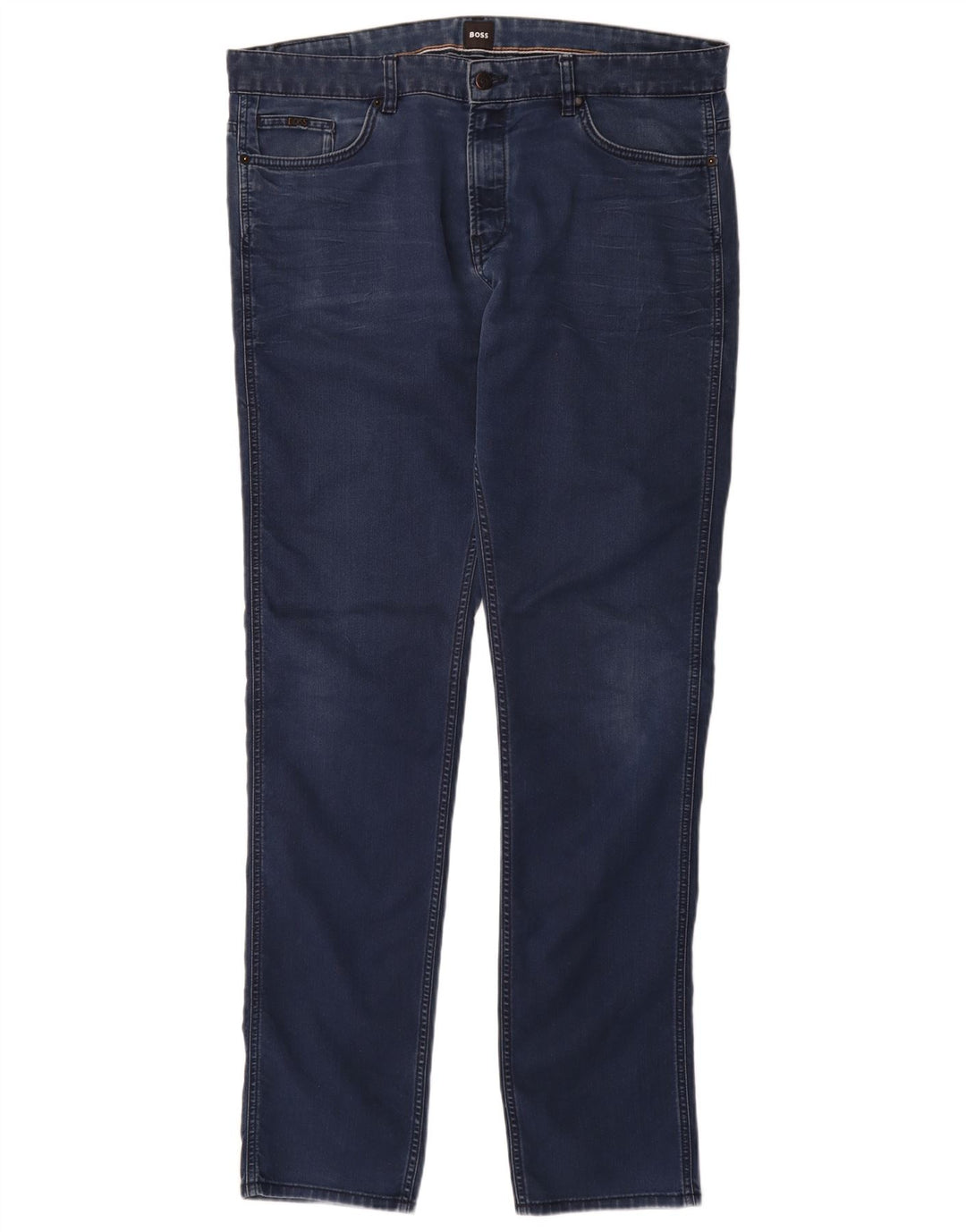 Hugo Boss Herren Slim Jeans W38 L36 Marineblaue Baumwolle