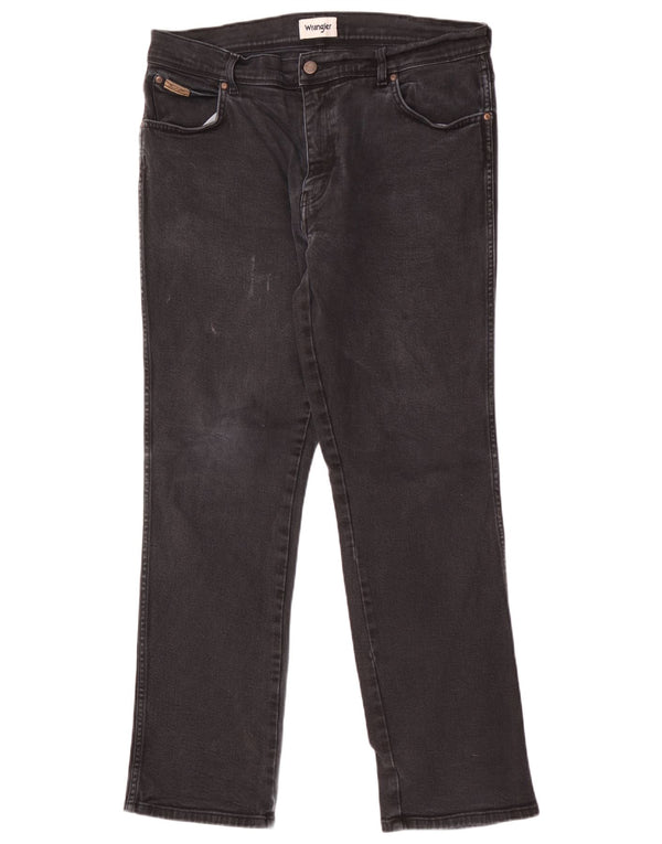Wrangler Herren Texas Straight Jeans W36 L32 Schwarze Baumwolle