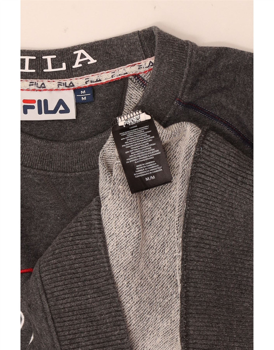 Fila Herren Grafik-Sweatshirt-Pullover aus mittelgrauer Baumwolle