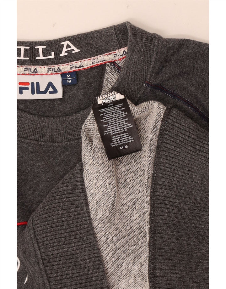 Fila Herren Grafik-Sweatshirt-Pullover aus mittelgrauer Baumwolle