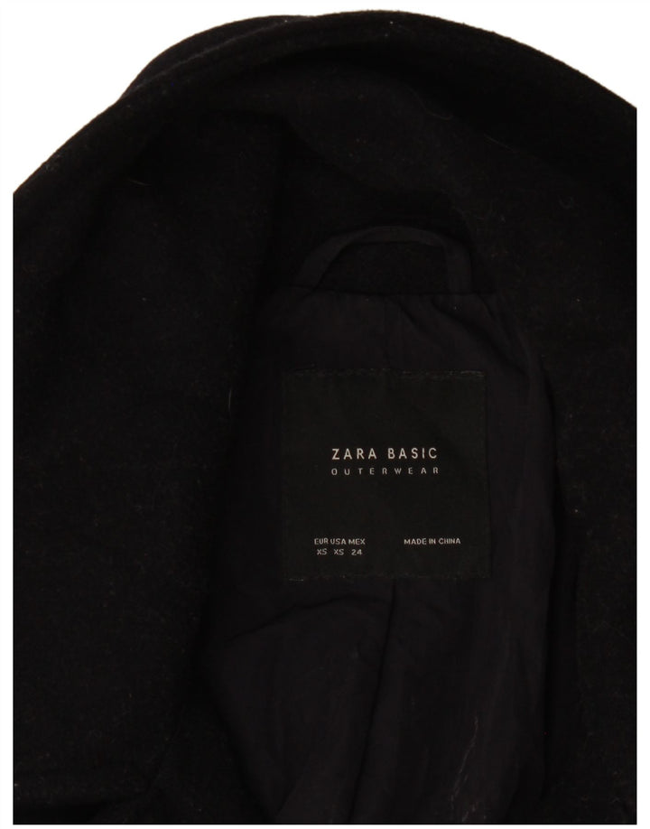 Zara Damen Übergroßer zweireihiger Mantel UK 6 XS Schwarz